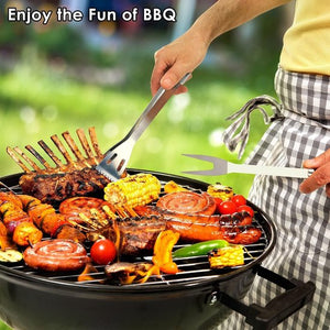 Conjunto de 18 peças - Ferramentas de BBQ em aço inoxidável