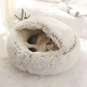 CozyCave™ - Cama de Peluche Suave para Animais de Estimação