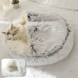CozyCave™ - Cama de Peluche Suave para Animais de Estimação