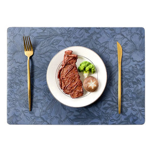 Mantéis individuais de PU com estampado de flores – Disponíveis em 5 cores