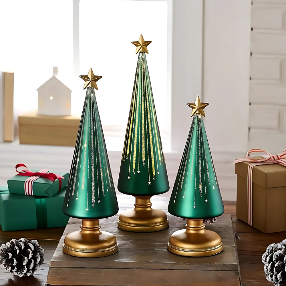 PinoEstelar – Árvores de Natal LED de Vidro Brilhante