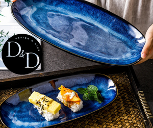 Pratos de servir azul celeste - Estilo japonês