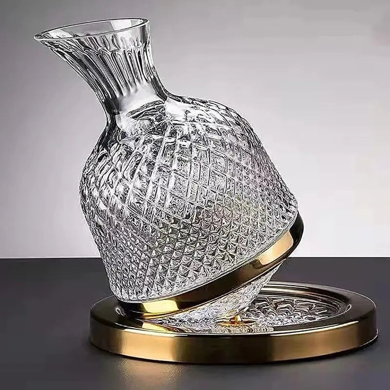 Conjunto de Decantador e Copo de Cristal de Luxo 360° - 1500ml