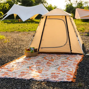 Manta Boho Floral Rústica | Manta Floral 100% Algodão