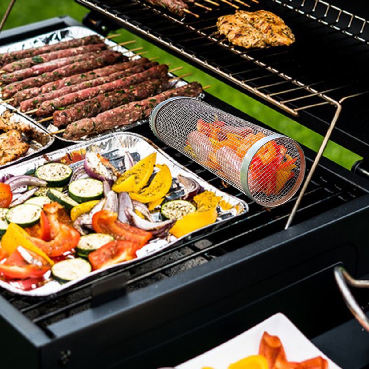 Cesta para BBQ - Não mais alimentos a cair pela grelha