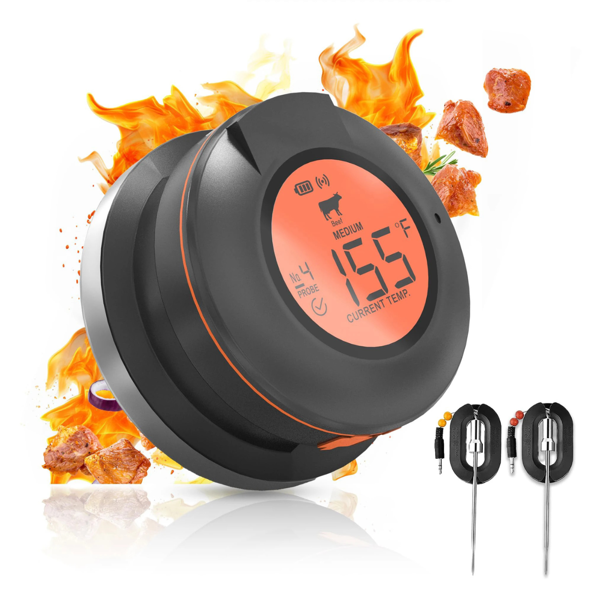 Termómetro de temperatura Ai BBQ + App móvel gratuita