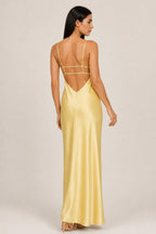 Emília | V-Neck Satin Maxi Dress