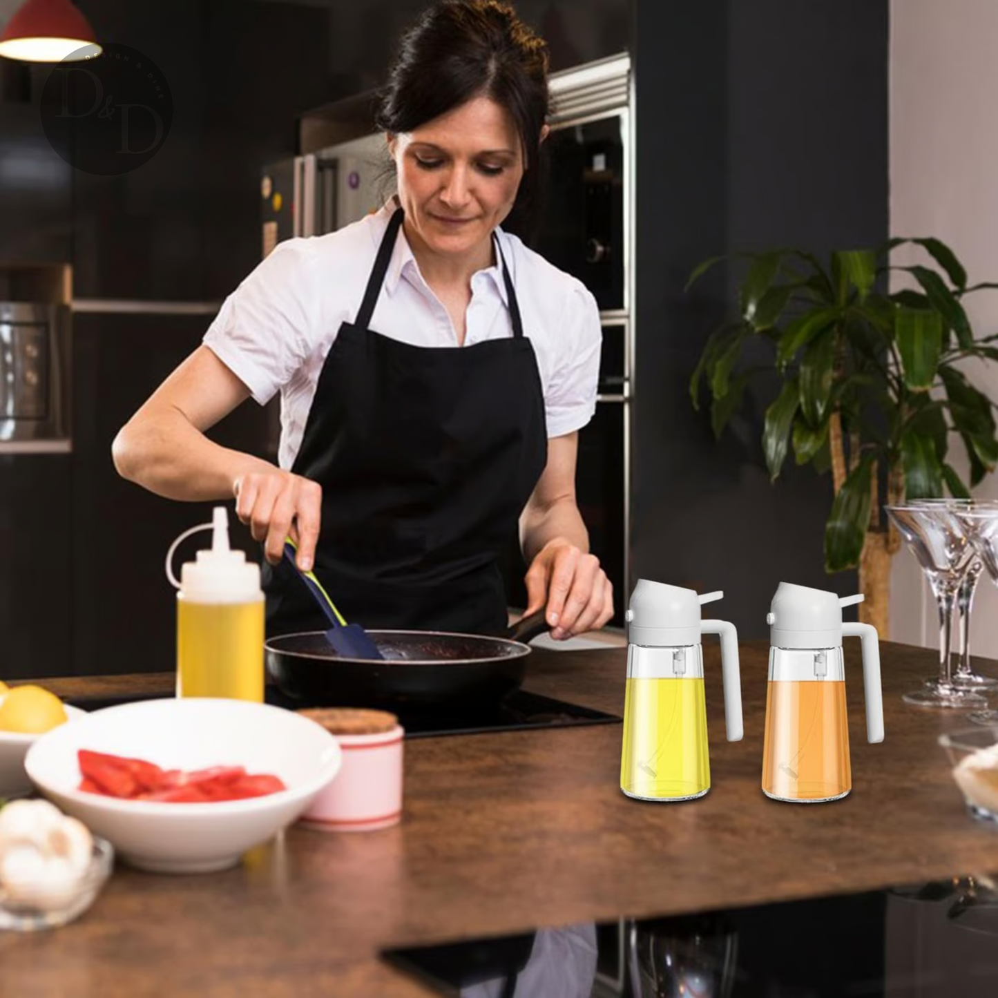Nebulizador de chef - spray de óleo 2 em 1 + proteção UV para vidro