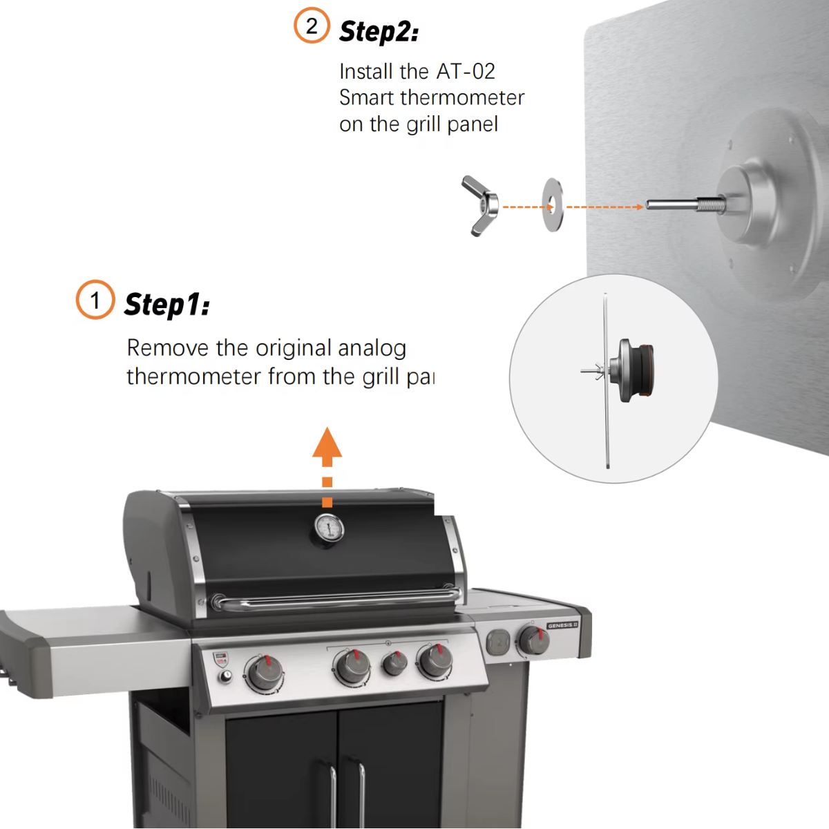 Termómetro de temperatura Ai BBQ + App móvel gratuita
