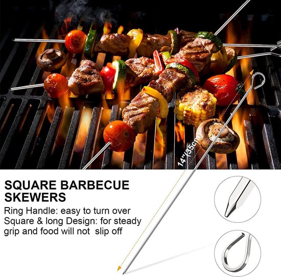 Conjunto de 18 peças - Ferramentas de BBQ em aço inoxidável