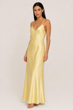 Emília | V-Neck Satin Maxi Dress