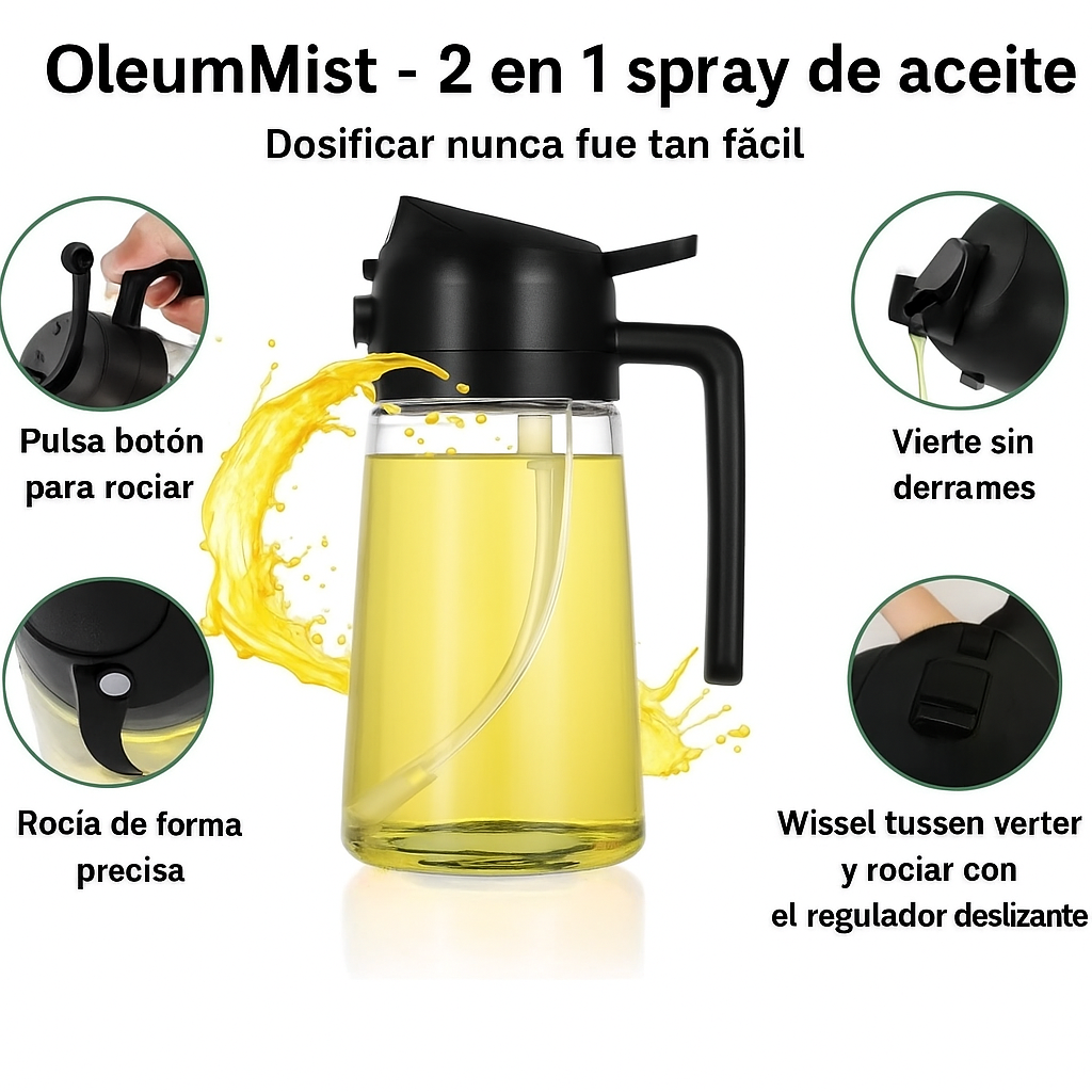 OleumMist™ – Spray de azeite 2 em 1 | Chef’s Mist 1+1 GRÁTIS