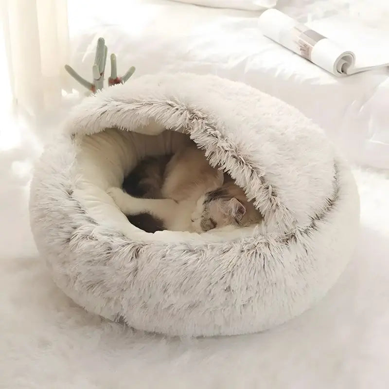 CozyCave™ - Cama de Peluche Suave para Animais de Estimação