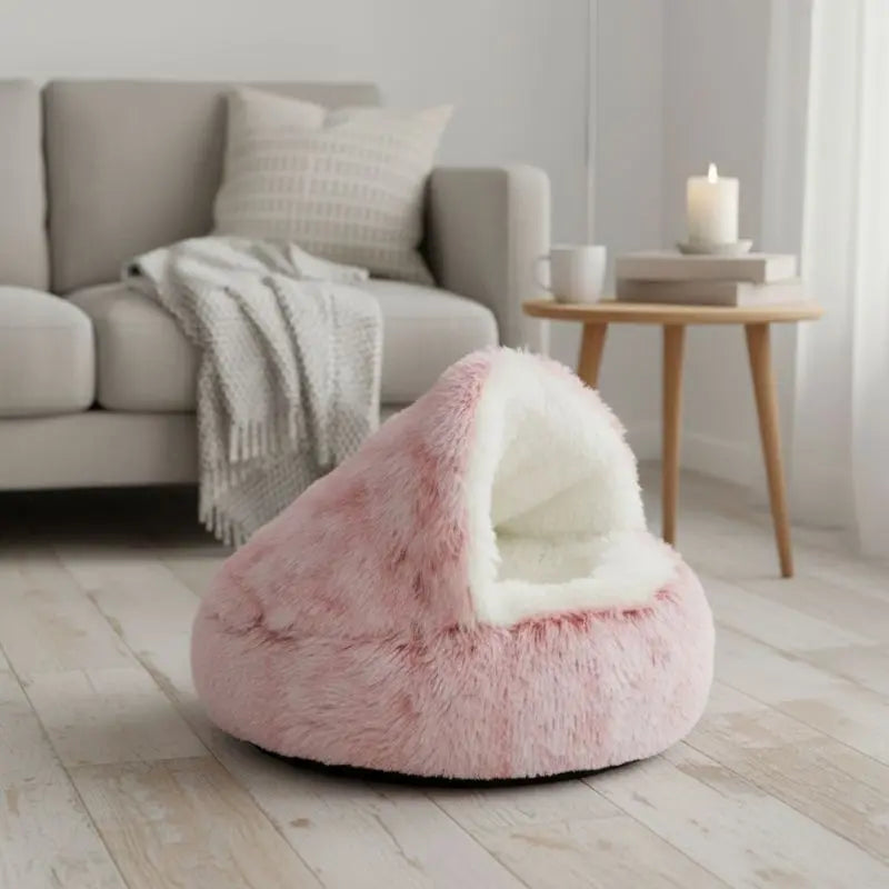CozyCave™ - Cama de Peluche Suave para Animais de Estimação