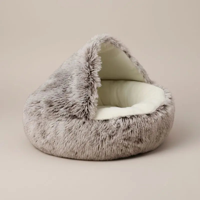 CozyCave™ - Cama de Peluche Suave para Animais de Estimação
