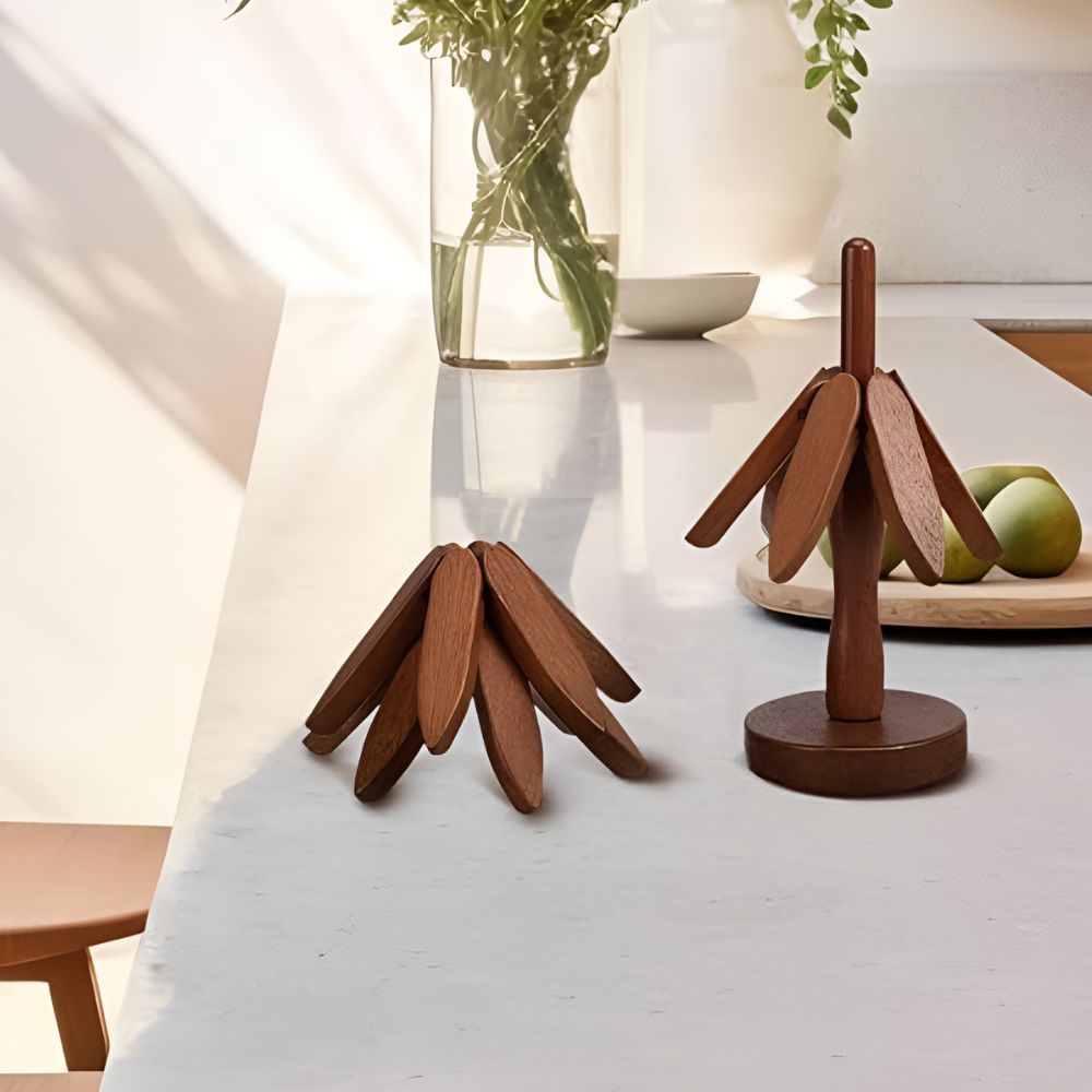 Trivetes de Madeira Dobráveis | Conjunto de 3 Peças