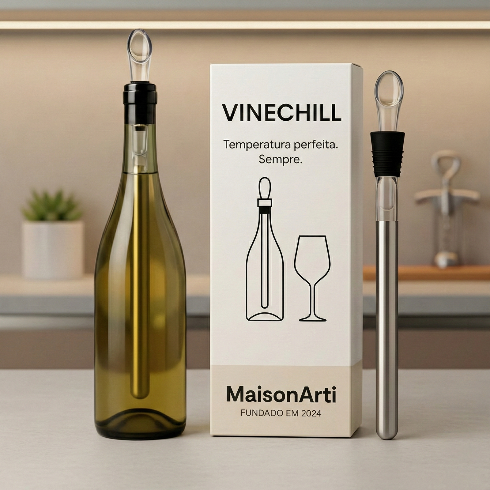 VinoChill™ | Refrigerador e Aerador de Vinho – Temperatura Perfeita Sempre 1+1 GRÁTIS