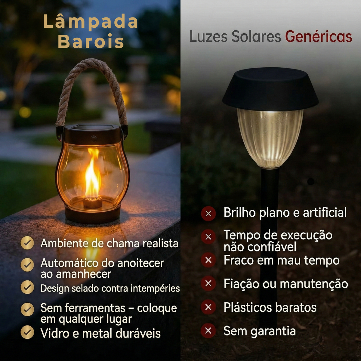 Barois | Lâmpada de Mesa Solar LED Sem fios para Exterior