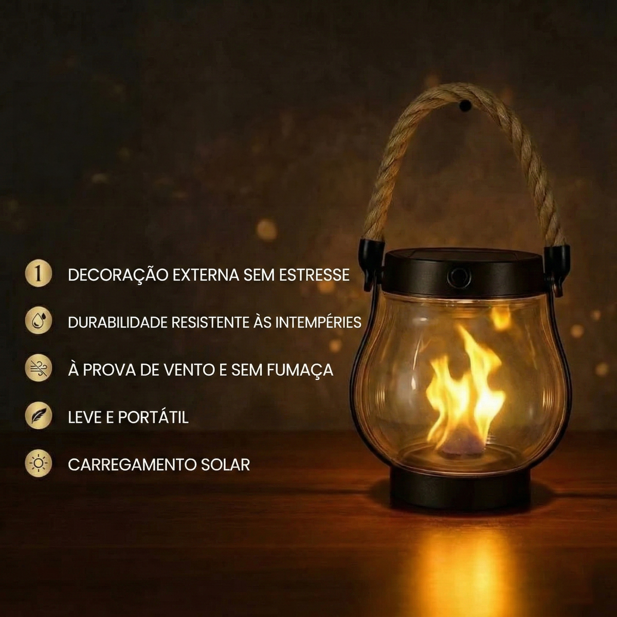 Barois | Lâmpada de Mesa Solar LED Sem fios para Exterior