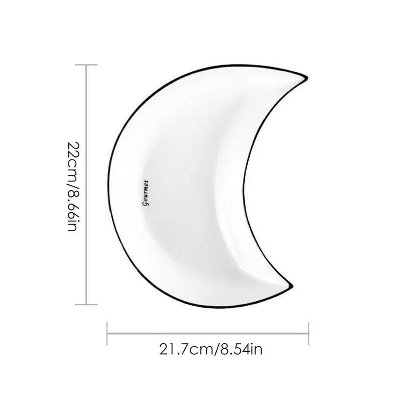 Lunar Luxe: conjunto de pratos de cerâmica em forma de lua de 5 peças