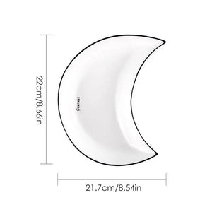 Lunar Luxe: conjunto de pratos de cerâmica em forma de lua de 5 peças