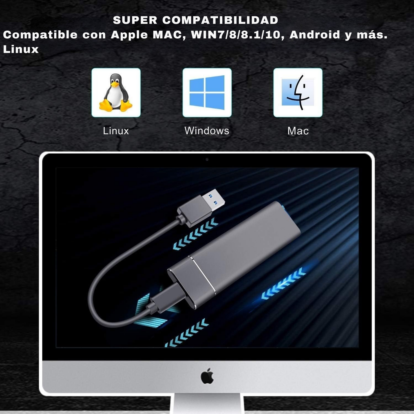 Disco Rígido Externo 8TB Portátil, Alta Velocidade