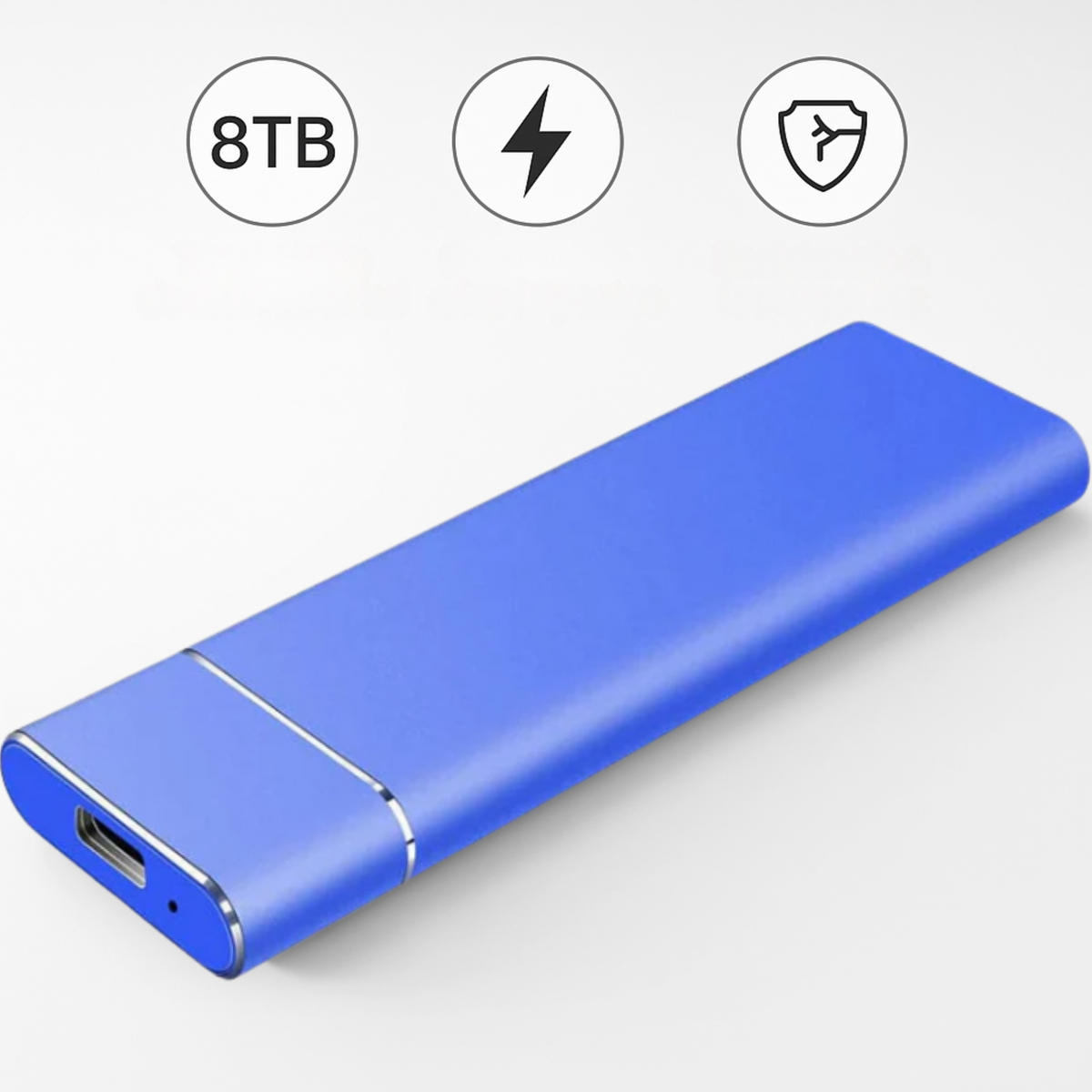 Disco Rígido Externo 8TB Portátil, Alta Velocidade