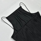 Adriana | Sleeveless Textured High-Neck Midi Dress