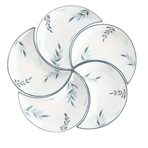 Lunar Luxe: conjunto de pratos de cerâmica em forma de lua de 5 peças