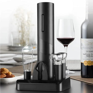 Saca-Rolhas Elétrico Automático - Abridor de Vinho Recarregável USB com Cortacápsulas