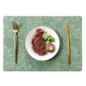 Mantéis individuais de PU com estampado de flores – Disponíveis em 5 cores