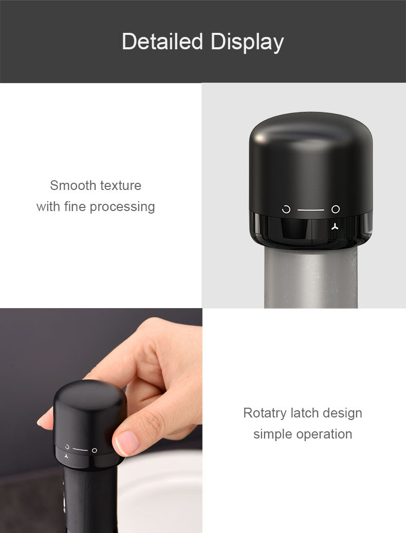 Tampão a Vácuo para Vinho e Champanhe - Selador Hermético Reutilizável Twist-Lock