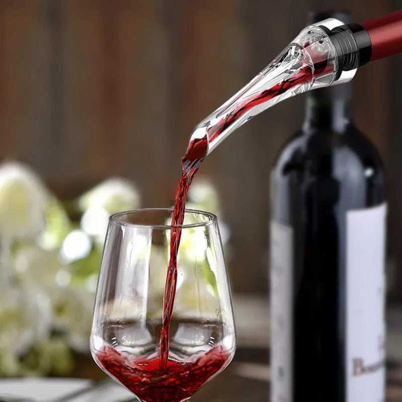 Decantador Aireador de Vinho Instantâneo - Vertedor Antigoteo Oxigenador Profissional