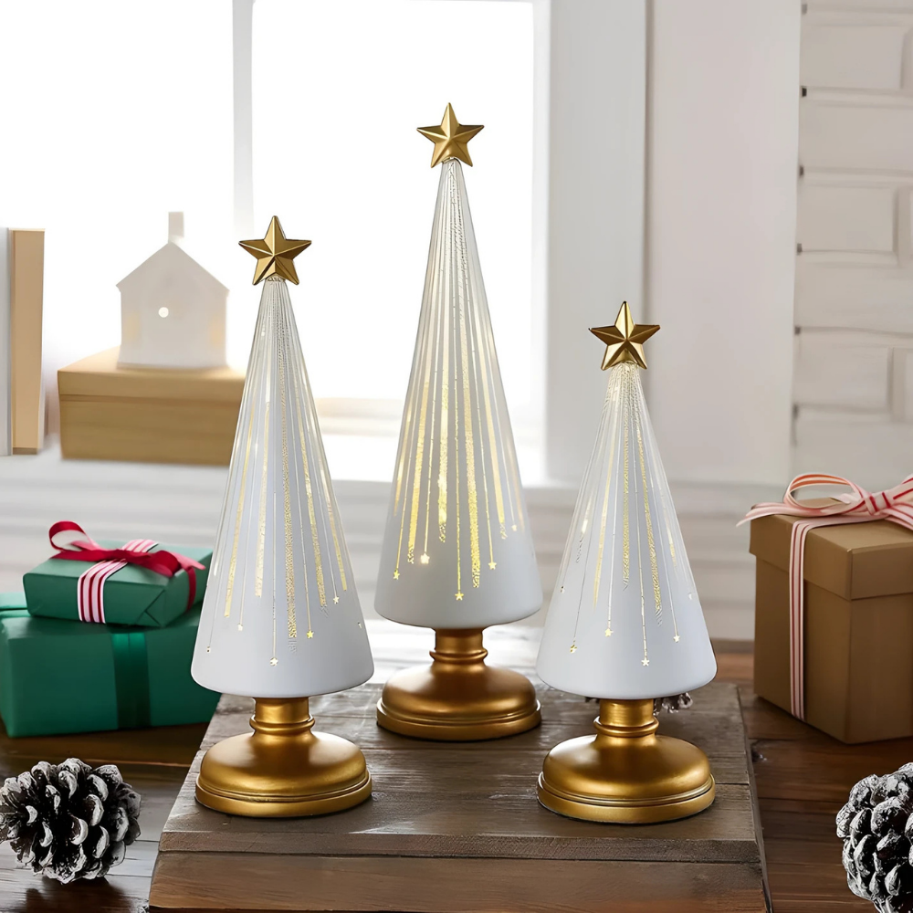 PinoEstelar – Árvores de Natal LED de Vidro Brilhante