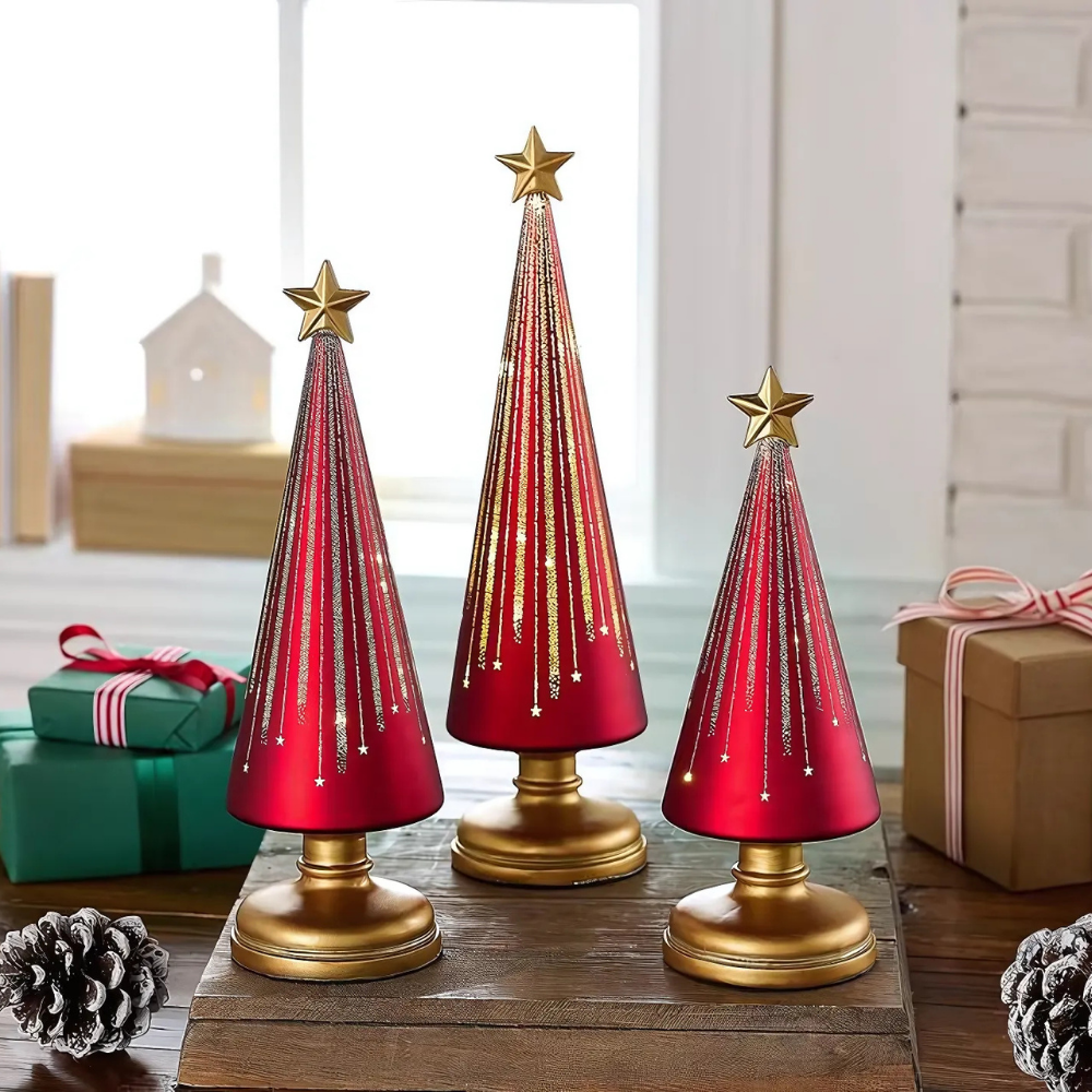 PinoEstelar – Árvores de Natal LED de Vidro Brilhante