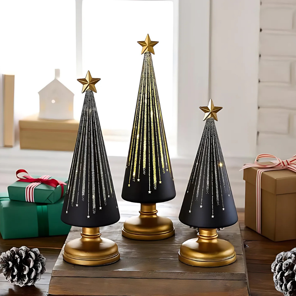 PinoEstelar – Árvores de Natal LED de Vidro Brilhante