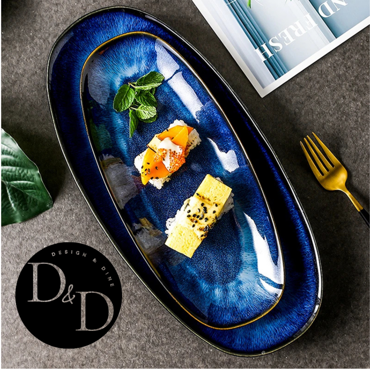 Pratos de servir azul celeste - Estilo japonês