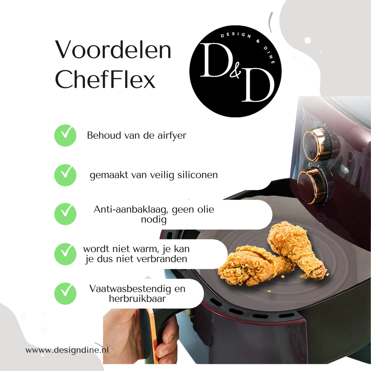 ChefFlex – Recipientes de silicone reutilizáveis para fritadeira de ar