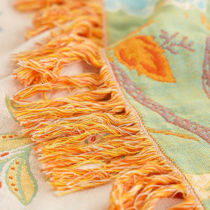 Manta Boho Floral Rústica | Manta Floral 100% Algodão