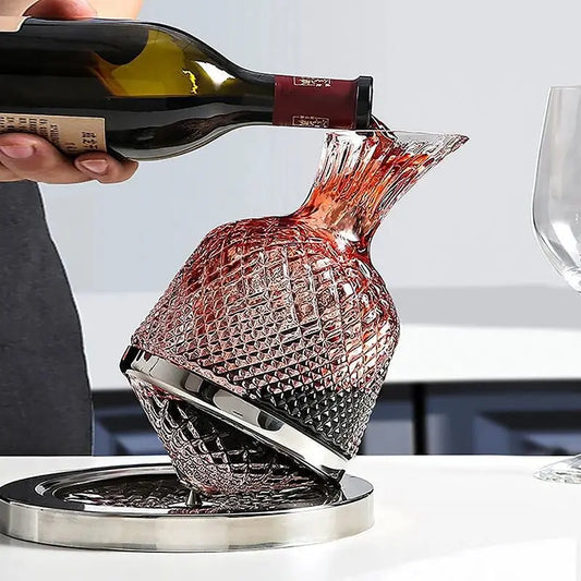 Conjunto de Decantador e Copo de Cristal de Luxo 360° - 1500ml