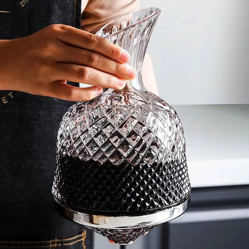 Conjunto de Decantador e Copo de Cristal de Luxo 360° - 1500ml