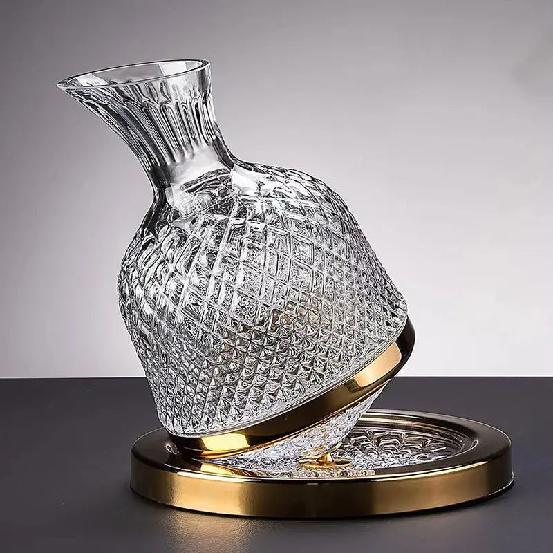 Conjunto de Decantador e Copo de Cristal de Luxo 360° - 1500ml