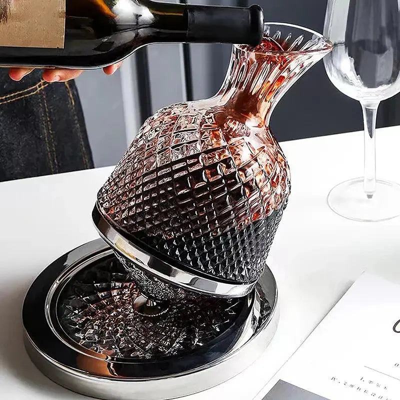 Conjunto de Decantador e Copo de Cristal de Luxo 360° - 1500ml