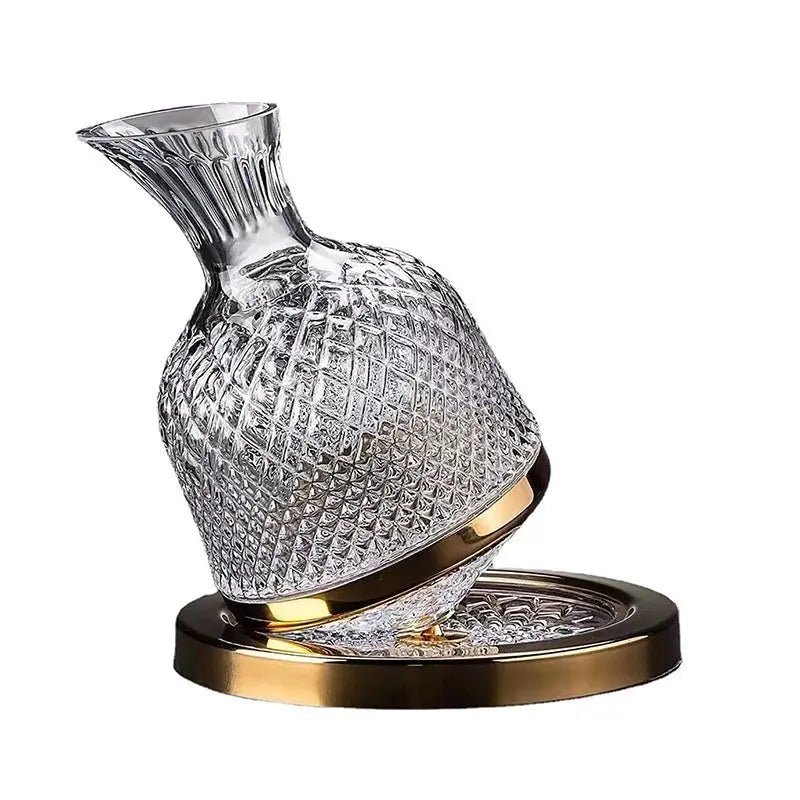 Conjunto de Decantador e Copo de Cristal de Luxo 360° - 1500ml