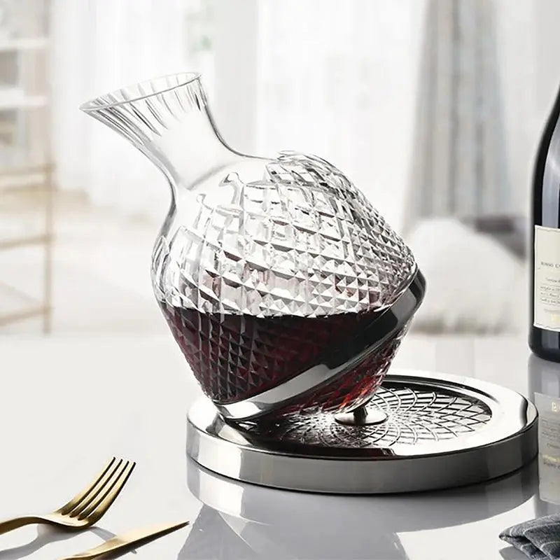Conjunto de Decantador e Copo de Cristal de Luxo 360° - 1500ml