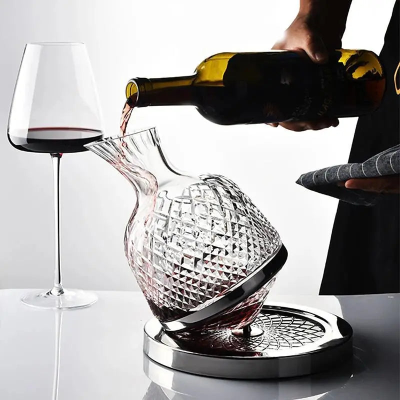 Conjunto de Decantador e Copo de Cristal de Luxo 360° - 1500ml