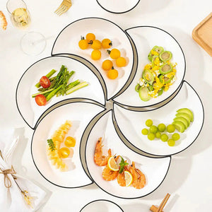 Lunar Luxe: conjunto de pratos de cerâmica em forma de lua de 5 peças